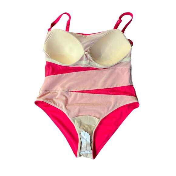 Swimsuits for All One Piece Womens 18 NEW No Tags Bright Pink 66-0141-3 Summer - Picture 5 of 14